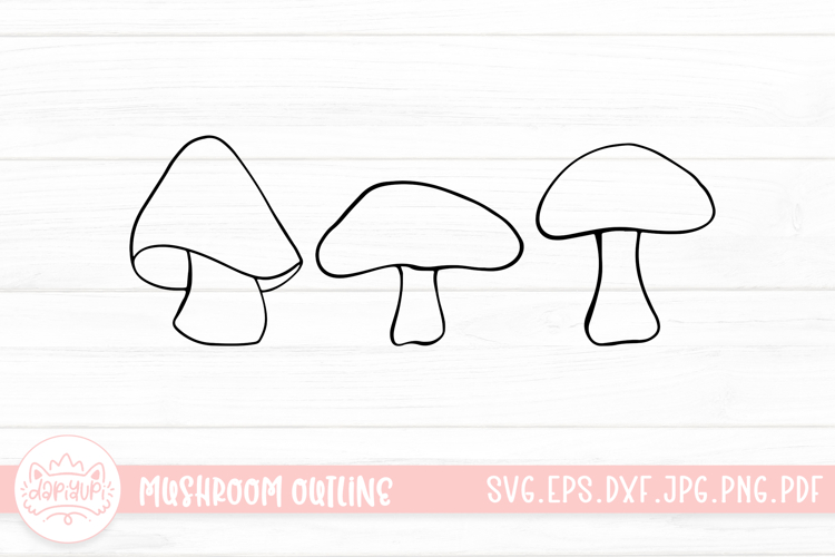 Mushroom Outline Clipart SVG Cut File