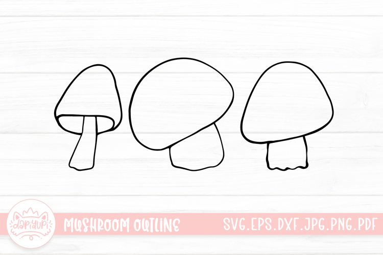 Mushroom Outline Clipart SVG Cut File