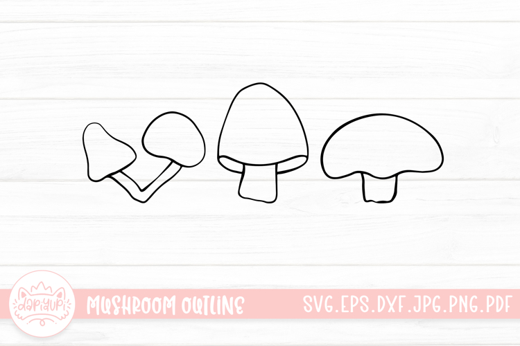 Mushroom Outline Clipart SVG Cut File