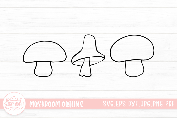 Mushroom Outline Clipart SVG Cut File