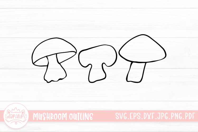 Mushroom Outline Clipart SVG Cut File