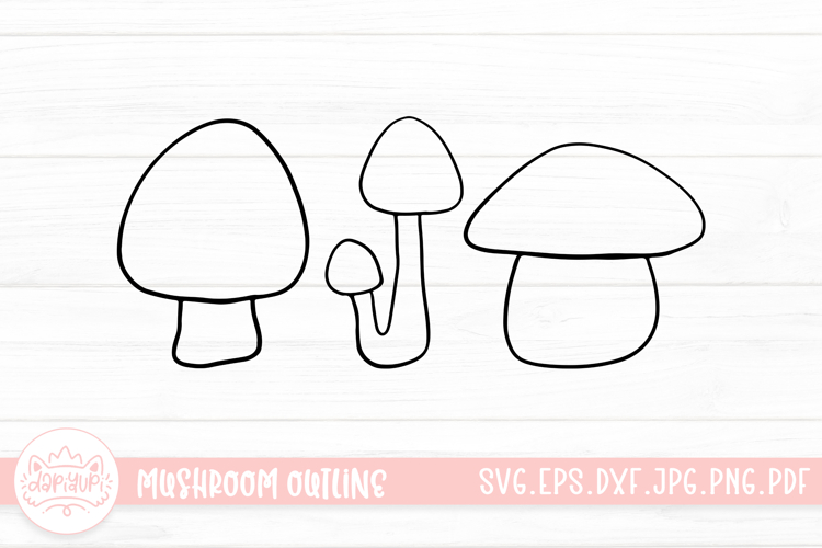 Mushroom Outline Clipart SVG Cut File