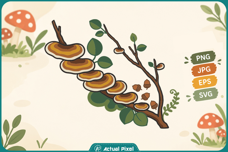 Turkey Tail Mushroom Clipart