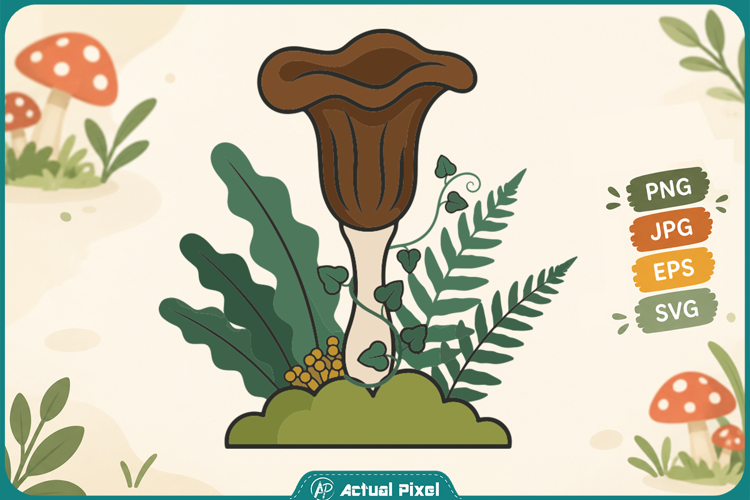 Black Trumpet Mushroom Clipart