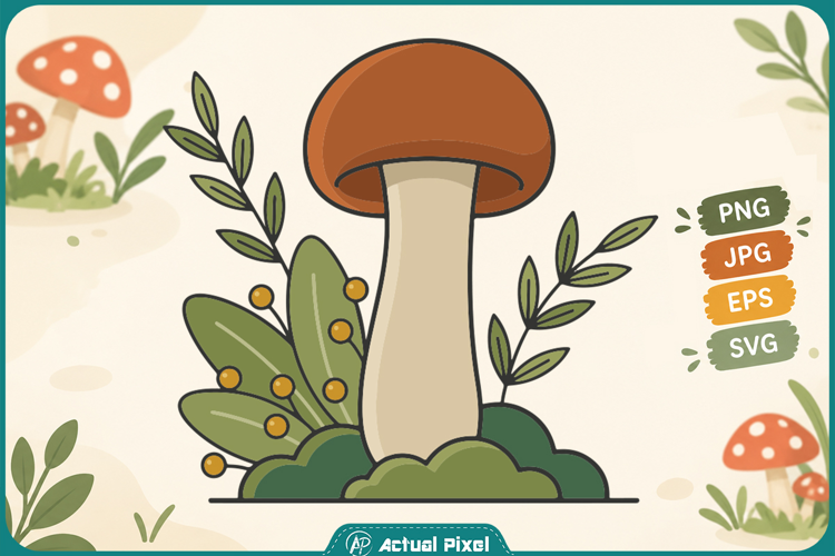 Orange Wild Mushroom Clipart