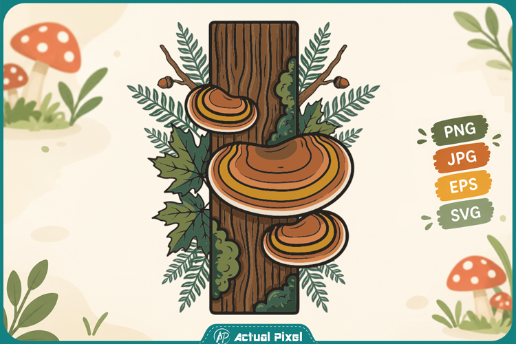 Mushroom Tree Stump Clipart