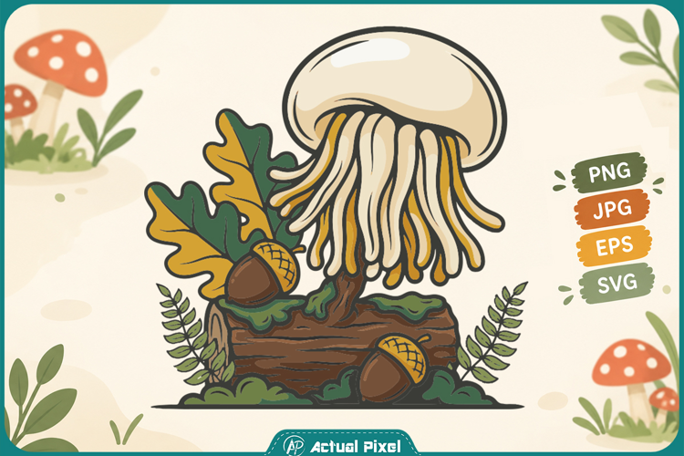 Forest Mushroom Cluster Clipart