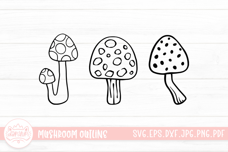 Mushroom Doodle Clipart SVG