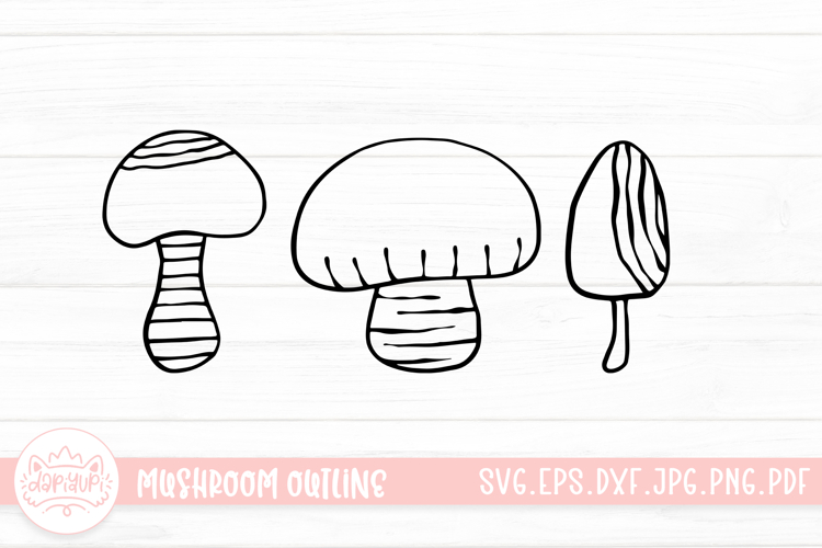Mushroom Doodle Clipart SVG