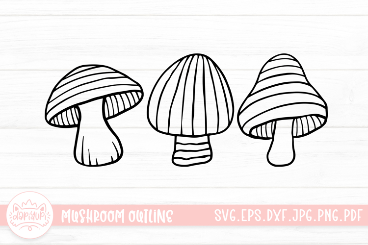 Mushroom Doodle Clipart SVG