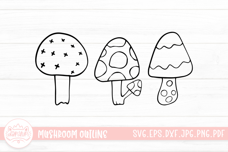 Mushroom Doodle Clipart SVG