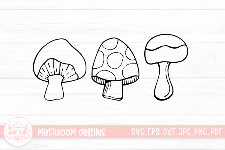 Mushroom Doodle Clipart SVG