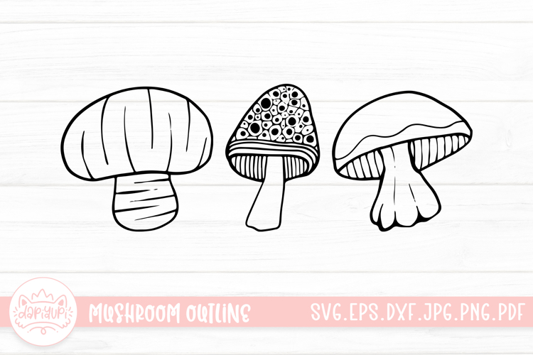 Mushroom Doodle Clipart SVG