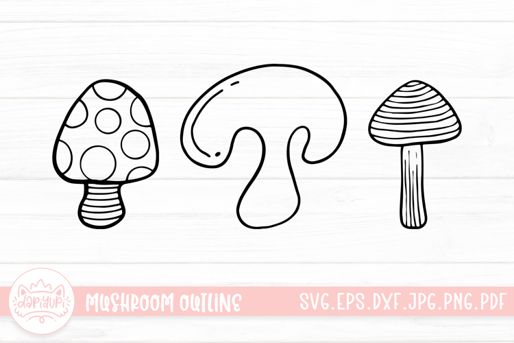Mushroom Doodle Clipart SVG