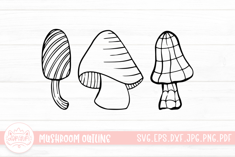 Mushroom Doodle Clipart SVG
