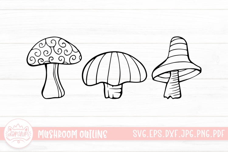 Mushroom Doodle Clipart SVG