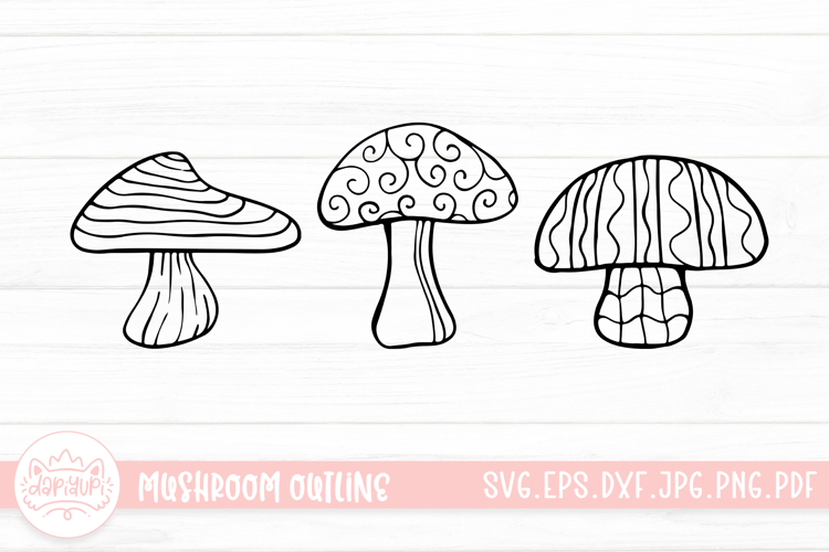 Mushroom Doodle Clipart SVG