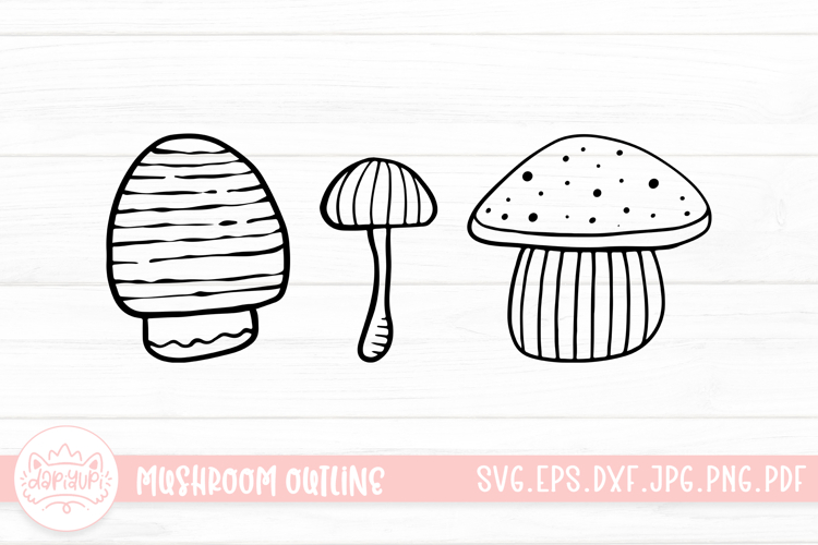 Mushroom Doodle Clipart SVG