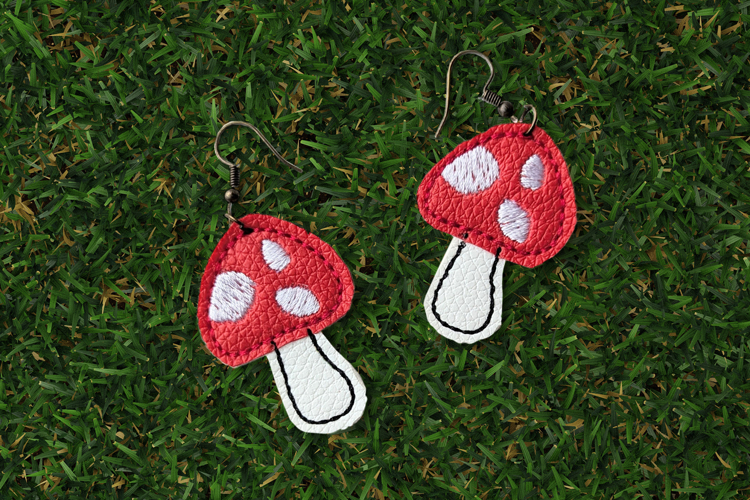 Mushroom Toadstool ITH Feltie Applique Embroidery File