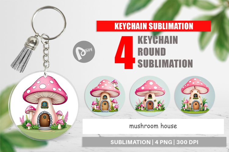 Keychain Mushroom House