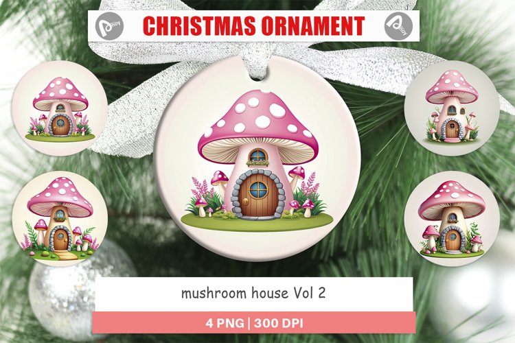 Christmas Ornaments Mushroom House