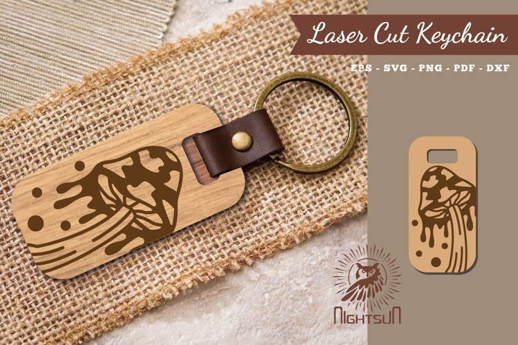 Mushroom Laser Cut Keychain