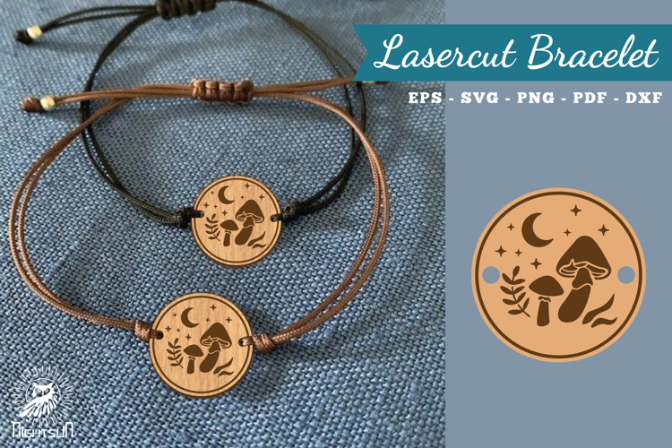Mushroom Lasercut Bracelet