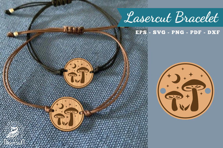 Mushroom Lasercut Bracelet