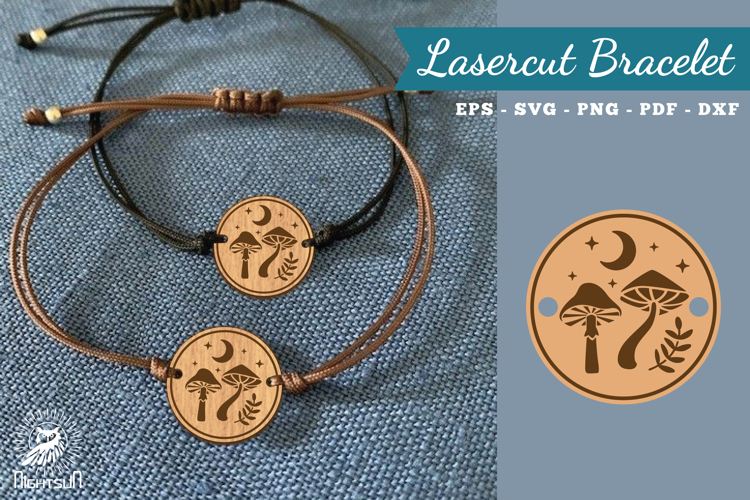 Mushroom Lasercut Bracelet