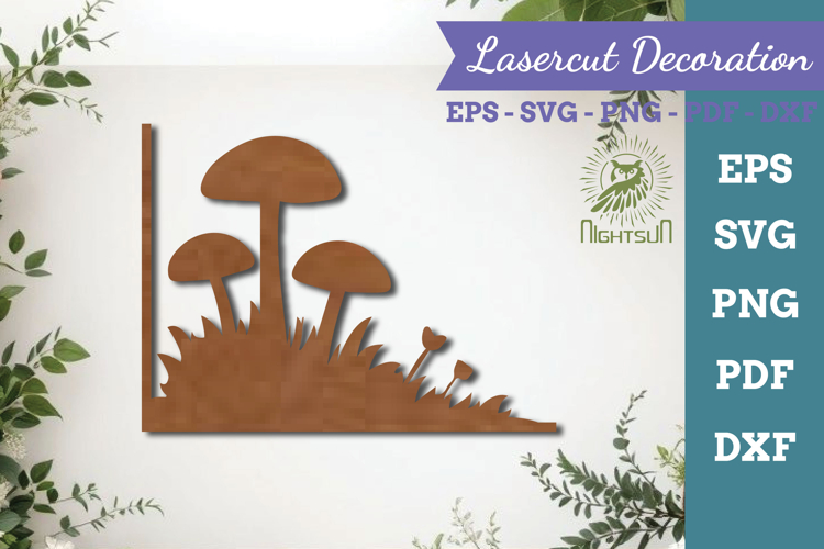 Mushroom Lasercut Corner SVG