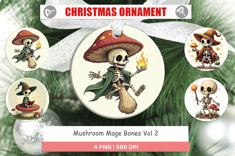 Ornament Mushroom Mage Skeletons