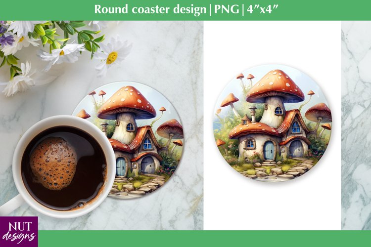 Fantasy mushroom coaster Summer coaster sublimation