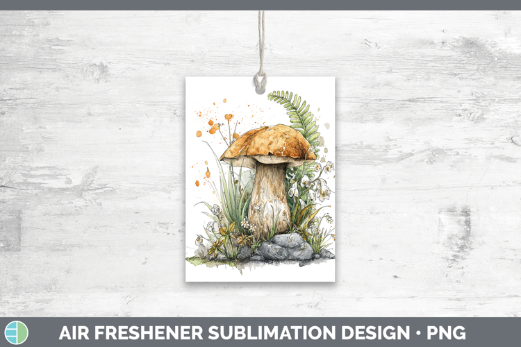 Bay Bolete Mushroom Sketch Air Freshener Sublimation Design