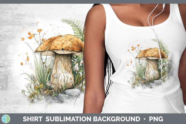 Bay Bolete Mushroom Sketch Shirt Sublimation Design