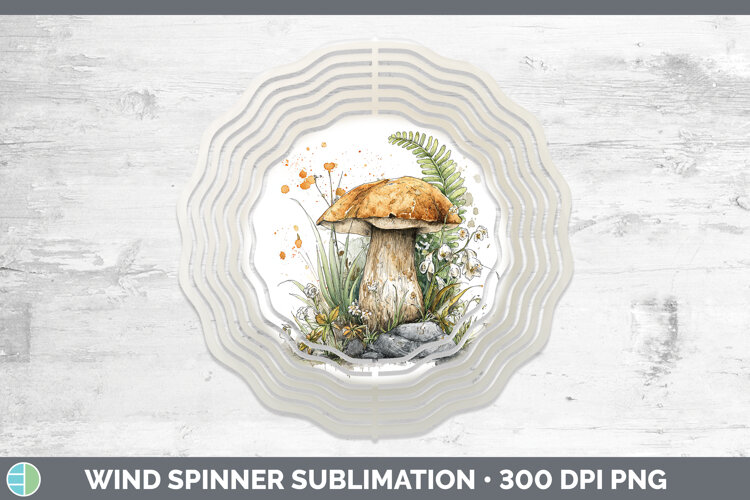 GorgeousMushroom Sketch Wind Spinner design.