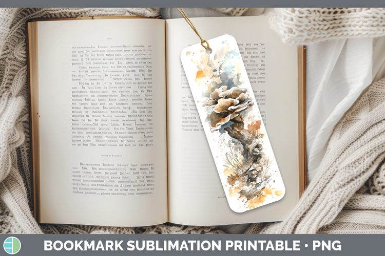 Bears Head Mushroom Sketch Bookmark Sublimation Design