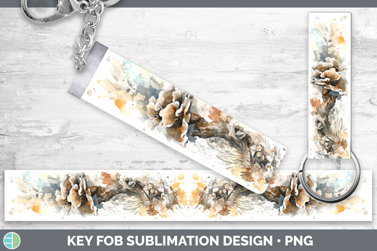 Bears Head Mushroom Sketch Key Fob Sublimation Design