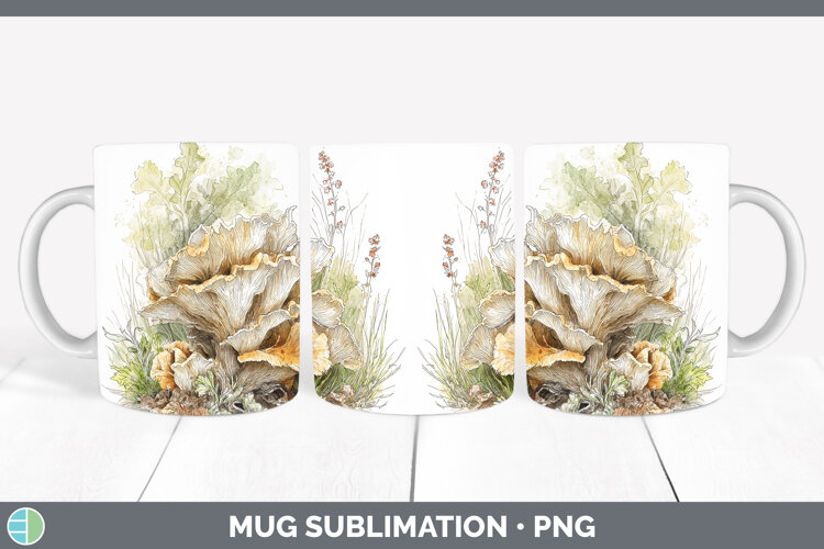 GorgeousMushroom Sketch Mug Wrap design.