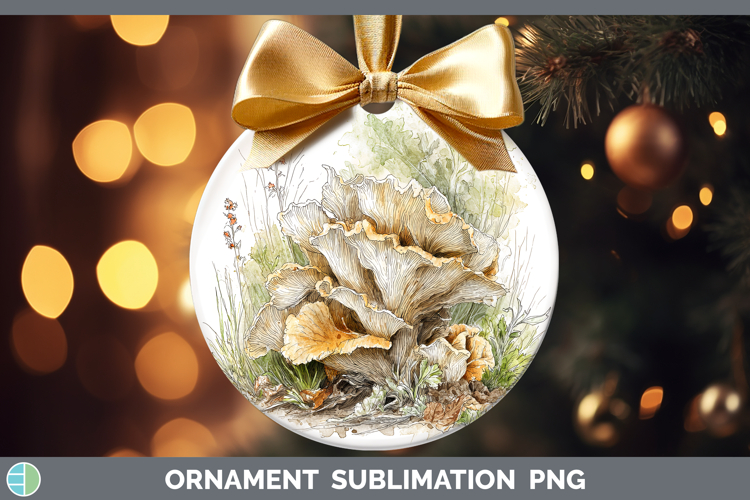 Bears Head Mushroom Sketch Ornament Sublimation Design