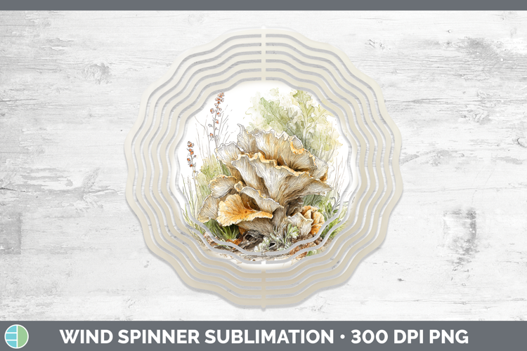 Bears Head Mushroom Sketch Wind Spinner Sublimation Design