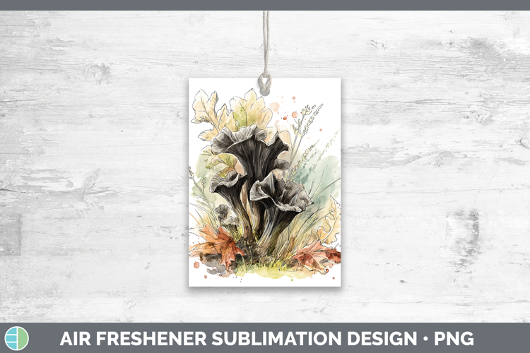 Black Trumpet Mushroom Sketch Air Freshener Sublimation Desi