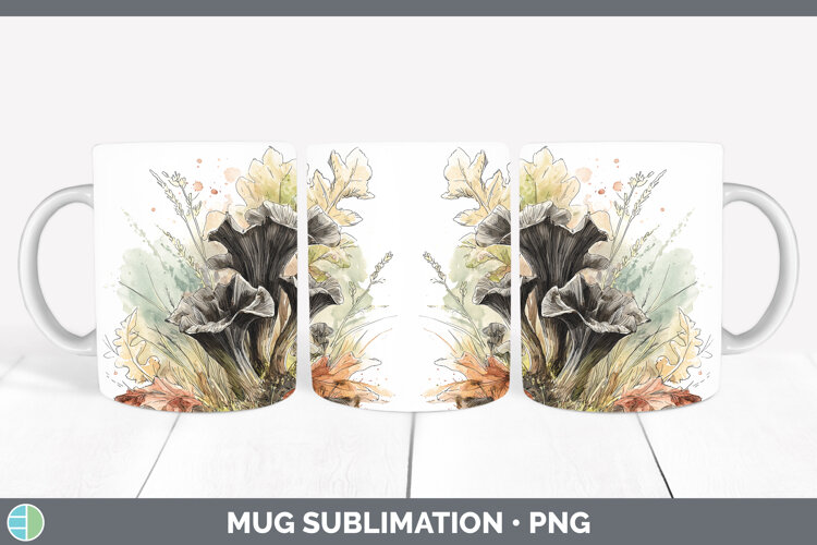 GorgeousMushroom Sketch Mug Wrap design.