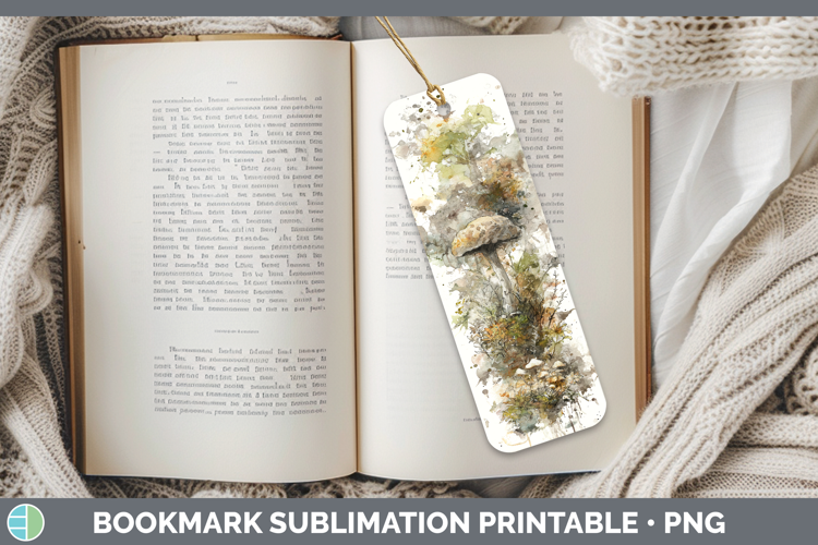 Brain Mushroom Sketch Bookmark Sublimation Design