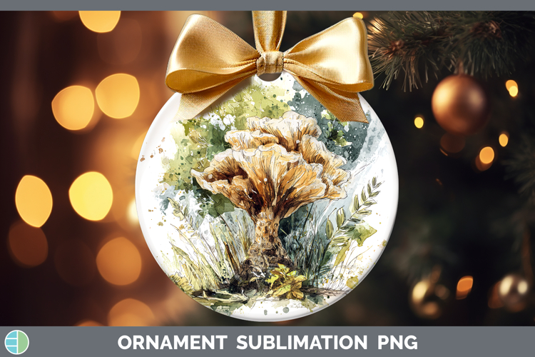 Brain Mushroom Sketch Ornament Sublimation Design