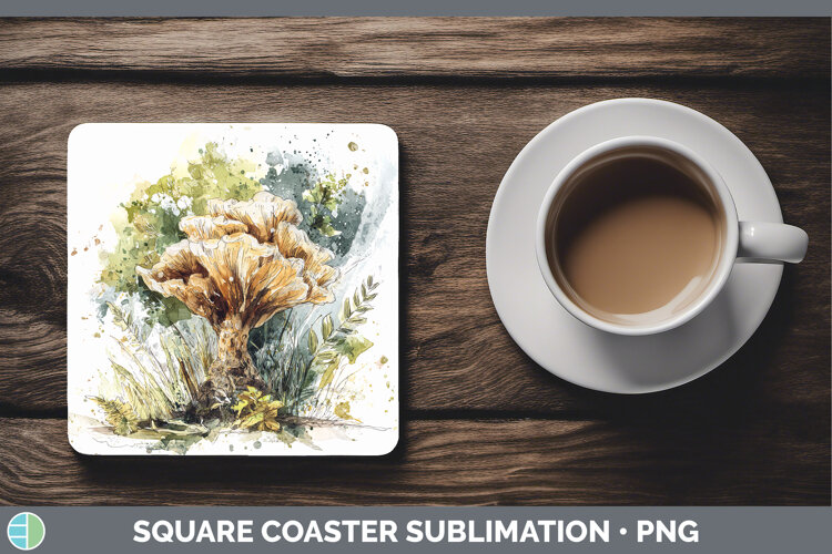 GorgeousMushroom Sketch Square Coaster design.