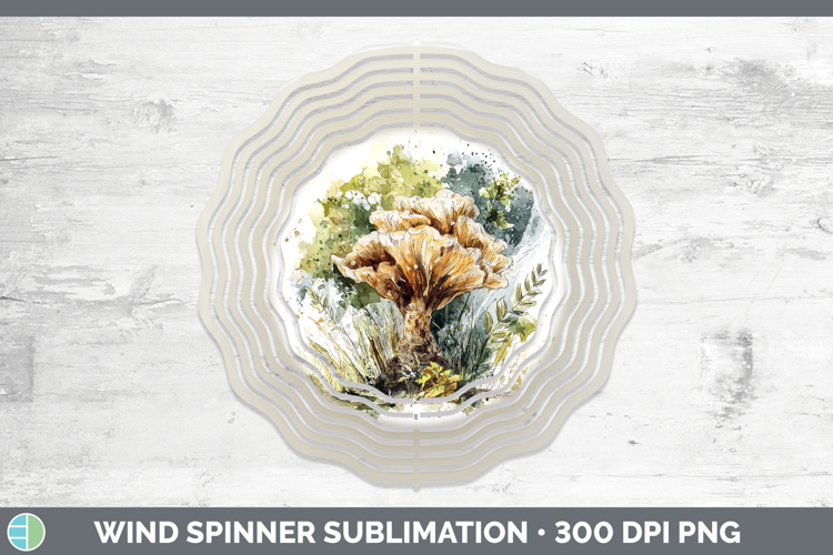 Brain Mushroom Sketch Wind Spinner Sublimation Design