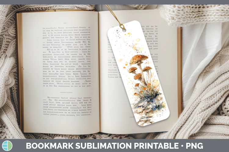 Chestnut Royale Mushroom Sketch Bookmark Sublimation Design