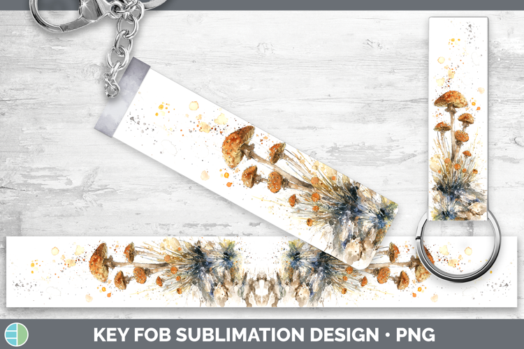 Chestnut Royale Mushroom Sketch Key Fob Sublimation Design