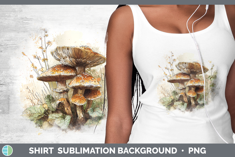 Chestnut Royale Mushroom Sketch Shirt Sublimation Design