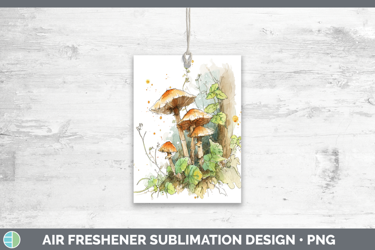 Cinnamon Cap Mushroom Sketch Air Freshener Sublimation Desig